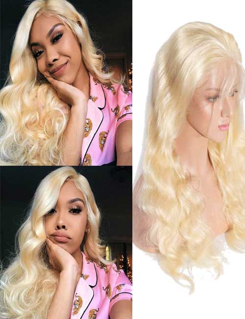 613 Blonde Wig Body Wave 613 Human Hair Wig Black Pesron With Blonde Hair 13*6 Lace Front Wig