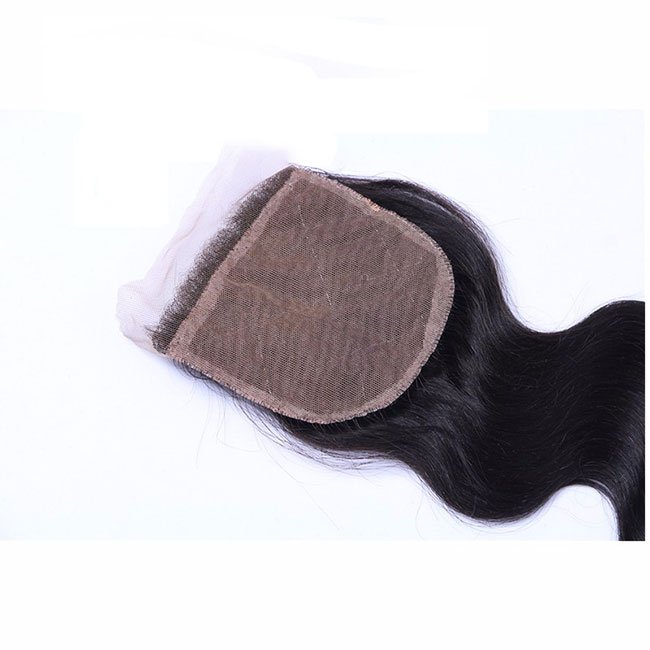 Silk Base Closure Brazilian Virgin Human Hair Body Wave  4*4 5*5 Silk Base Lace Closure