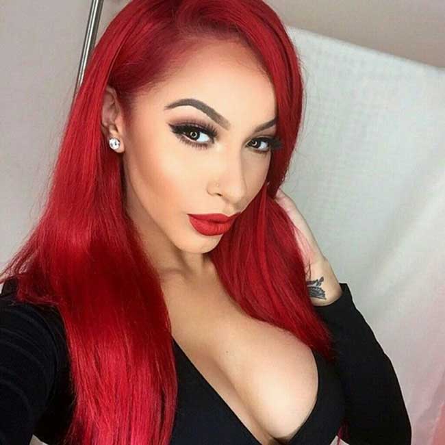 Red Hair Color Wig 100 Brazilian Virgin Human Hair Red Ombre Hair Lace Wigs